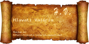 Hlavati Valéria névjegykártya